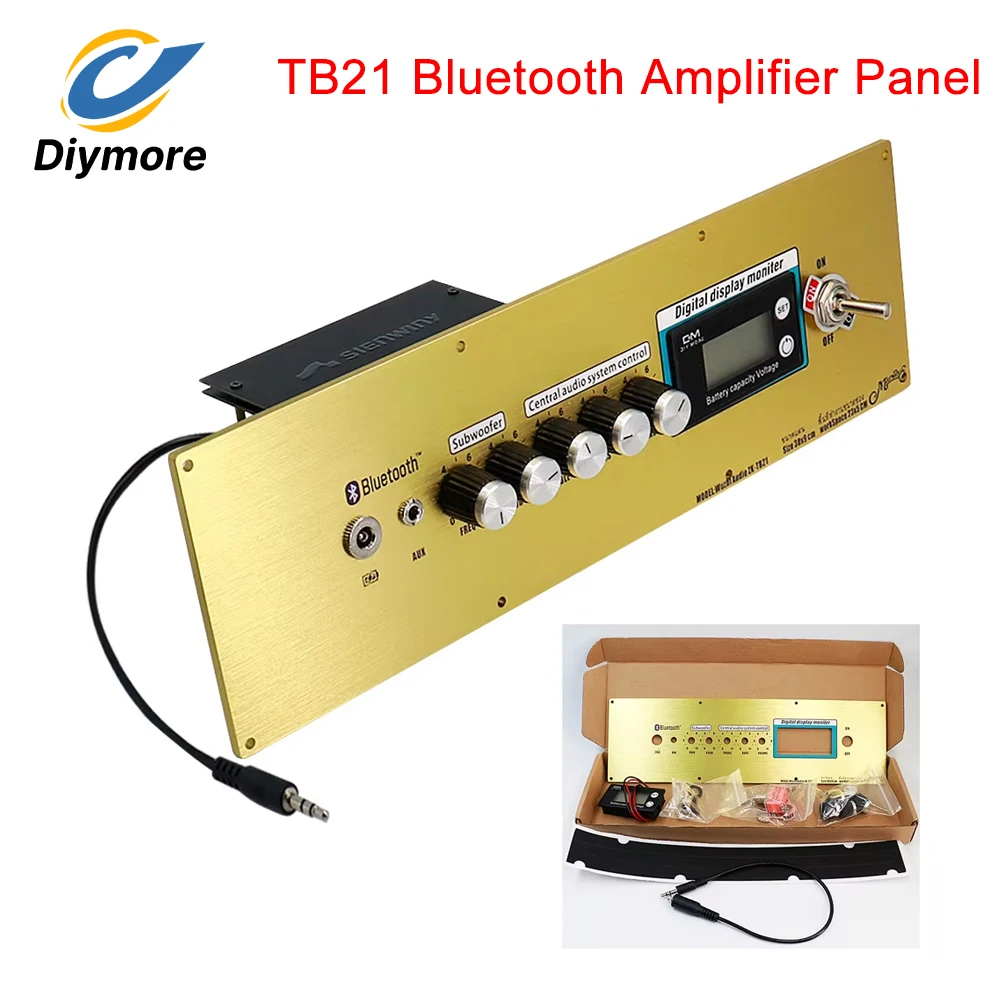 

Электронная плата усилителя DIY ZK-TB21, комплект панели усилителя Bluetooth с регулятором громкости, цифровым дисплеем и передней панелью из алюминиевого сплава
