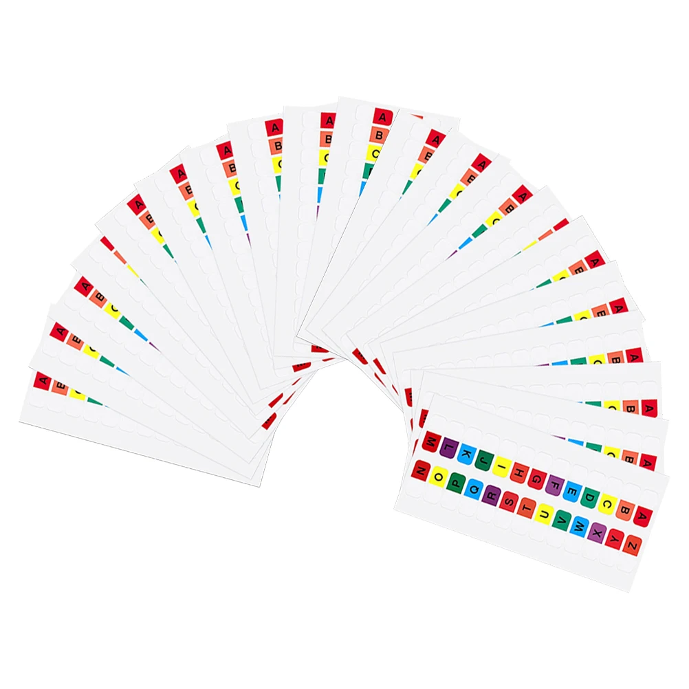 

30 Sheets Colorful Alphabet Labels Page Markers Book Tags Sticky Tabs Note Pad Student Supplies File Folder Labels