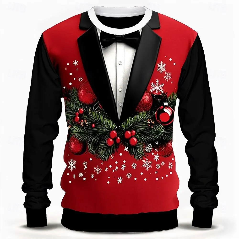 

Men's Merry Christmas Sweatshirts Long Sleeve Crew Neck Daily Party 3D Printing Party Christmas Holiday Winter 2025 Top Clothing