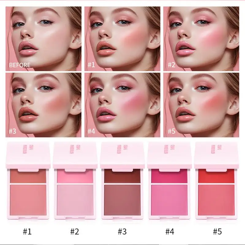 Matte Blush Palette Face Contouring Face Blusher eye lip Cheek Tint Cheek Rouge Waterproof Monochrome Matte Female Makeup