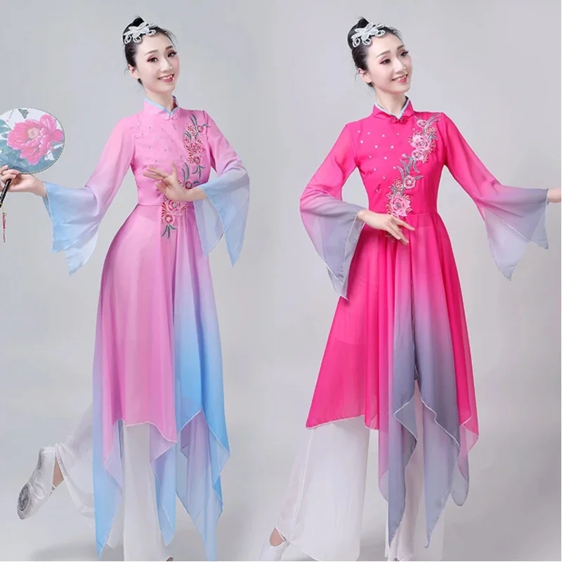 New Style Chinese Yangko costumes elegant dance costumes modern square dance folk classic fan dance hanfu performance costumes