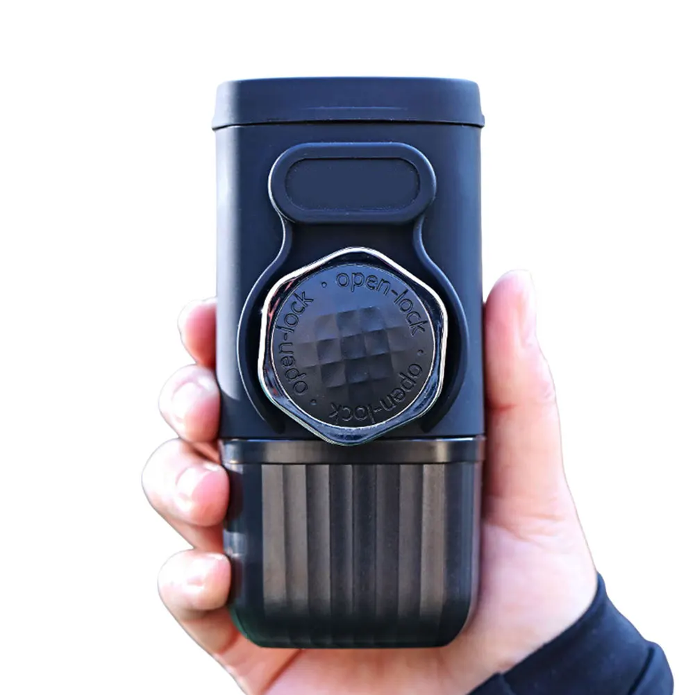 Mini macchina per caffè espresso portatile per caffè macinato e capsule, piccola macchina da caffè da viaggio, ideale per campeggio, escursionismo, ufficio