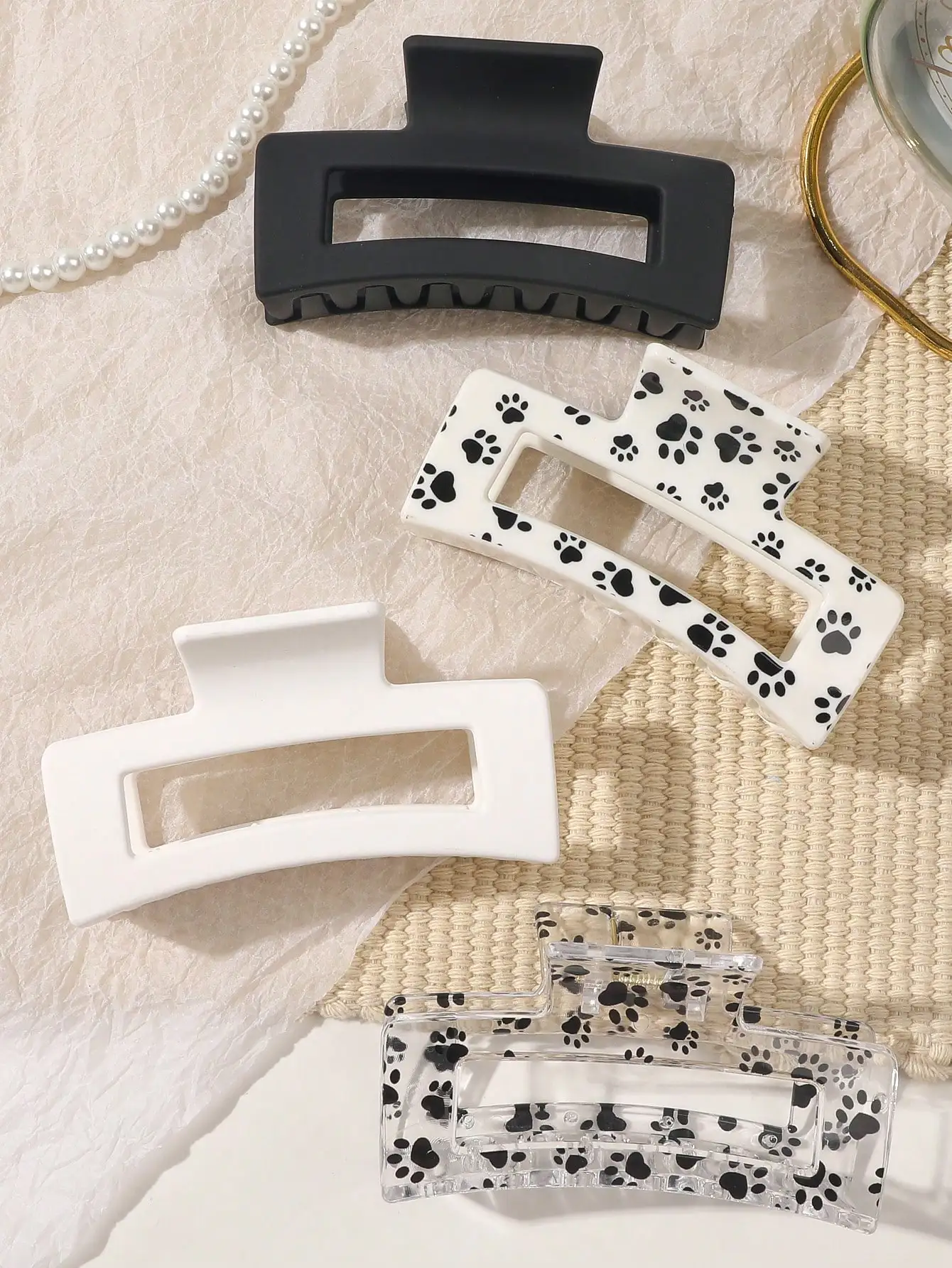 4 Stück Leoparden-Haarklammern für Frauen und Mädchen, Haarklammern, modischer Haarschmuck, Hai-Clip für dünnes, dickes Haar – Detail 7