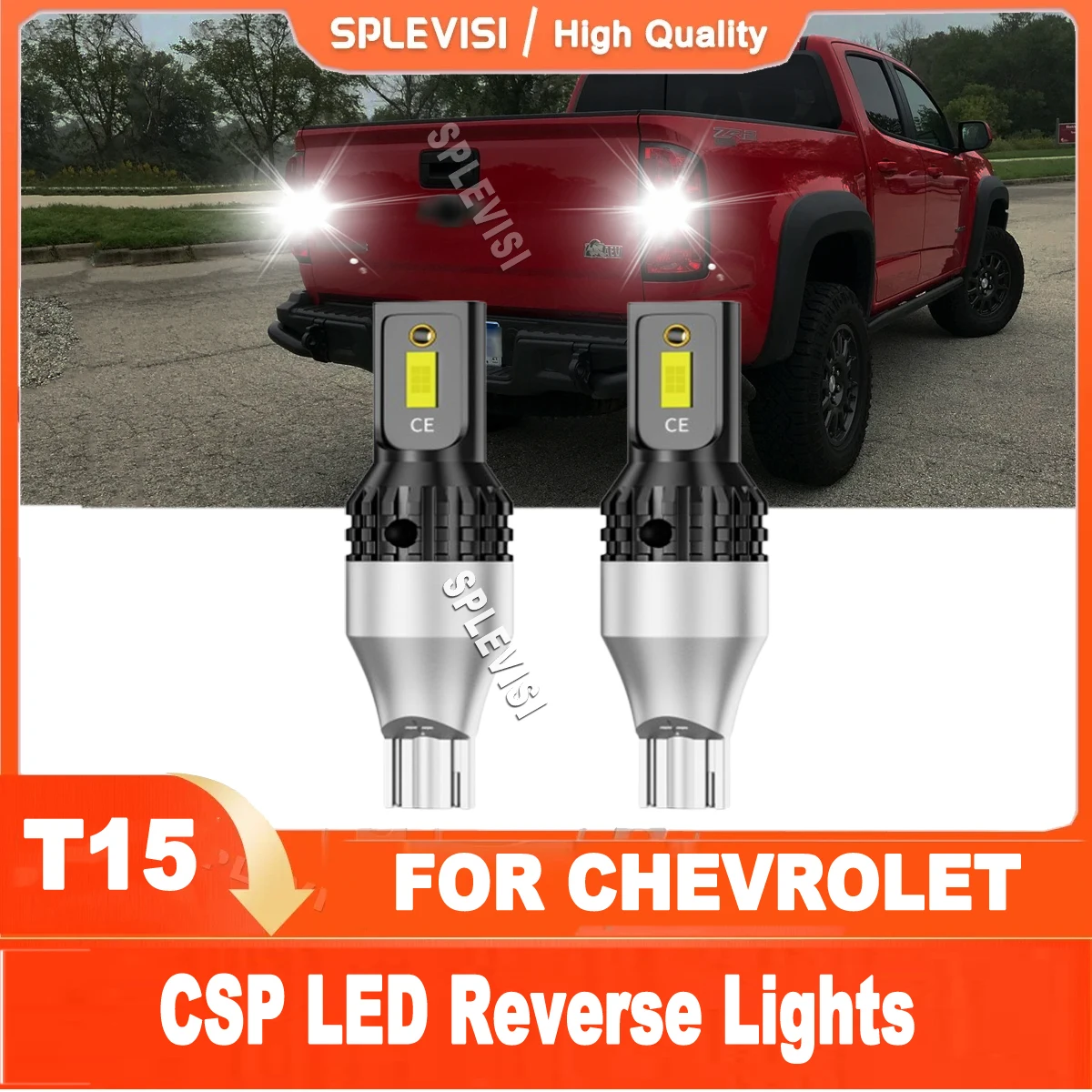 

2x 6000k White T15 W16W CSP LED Reverse Backup Light No Error For Chevrolet Chevy Silverado 1500 Colorado Trailblazer Equinox