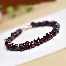Special-shaped 5-8mm Wine Red Garnet Beads Bracelet for Women in Charm Bracelets Energy Jasper Jewelry Beading Accessories Gift