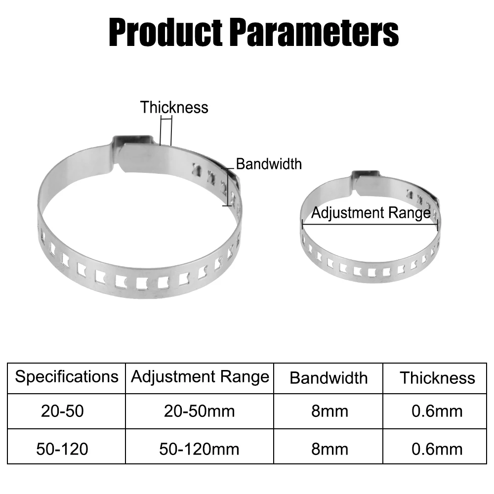 5 Stück 20-1/2-50/50mm verstellbare Auto-Befestigungs elemente Achse CV-Gelenk Kofferraum Crimp klemme Kit Antriebswelle Kugel käfig Clips Autozubehör