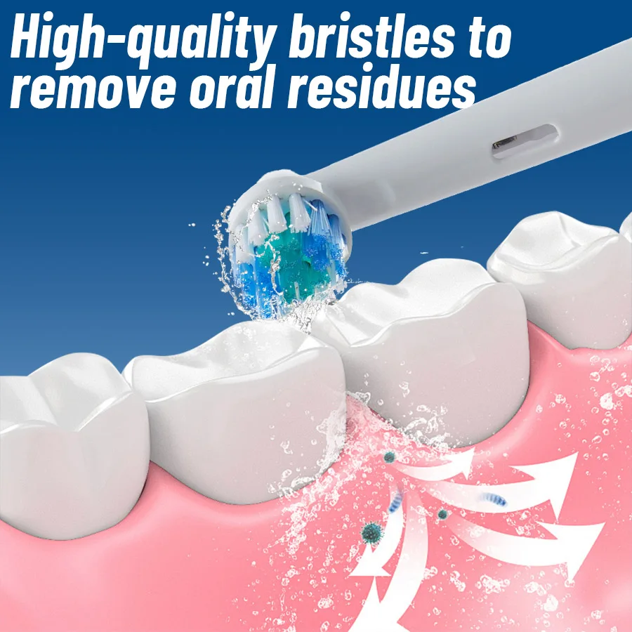 

Round head electric toothbrush rotating visual electric toothbrush display automatic rechargeable adult couple men and women gif