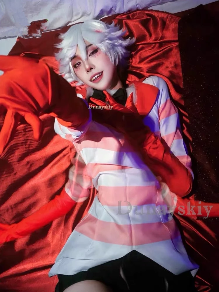 Hazbin Cos Hotel Cosplay kurz anioł przebranie na karnawał mundur kobiety dziewczyny sukienka na przyjęcie urodzinowe kostium karnawałowy lub halloweenowy garnitur