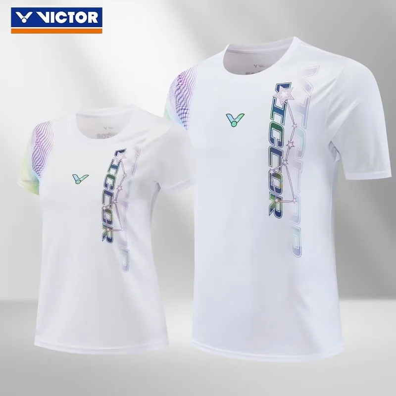 Victor T-shirt Top Unisex Sports Badminton Wear Sports jerseys Quick drying shorts Quick drying Short sleeves Campus Couple Gym