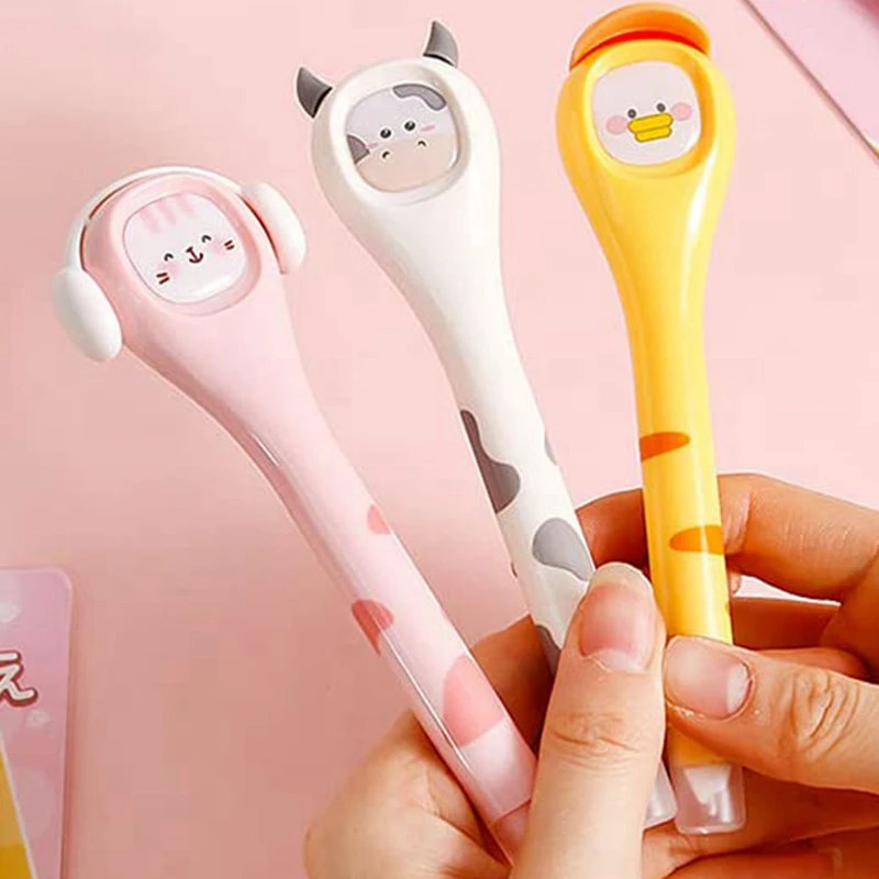 Bonito Quick Dry White Out Correção Tape Pen, fácil de usar Kawaii Pen Aplicador, Japão, 3pcs