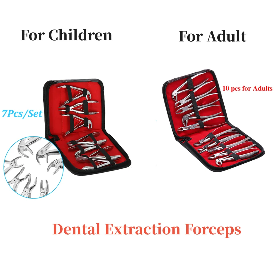 

Adult Tooth Extracting Forceps 10pcs/set , Children Teeth Extraction Forcep 7pcs/set, Surgical Dental tools Dentistry Tool