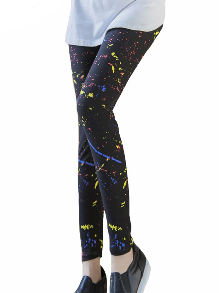 CUHAKCI-Leggings con estampado para mujer, ropa deportiva femenina hasta el tobillo, pantalones de lápiz florales, Leggings elásticos para Fitness