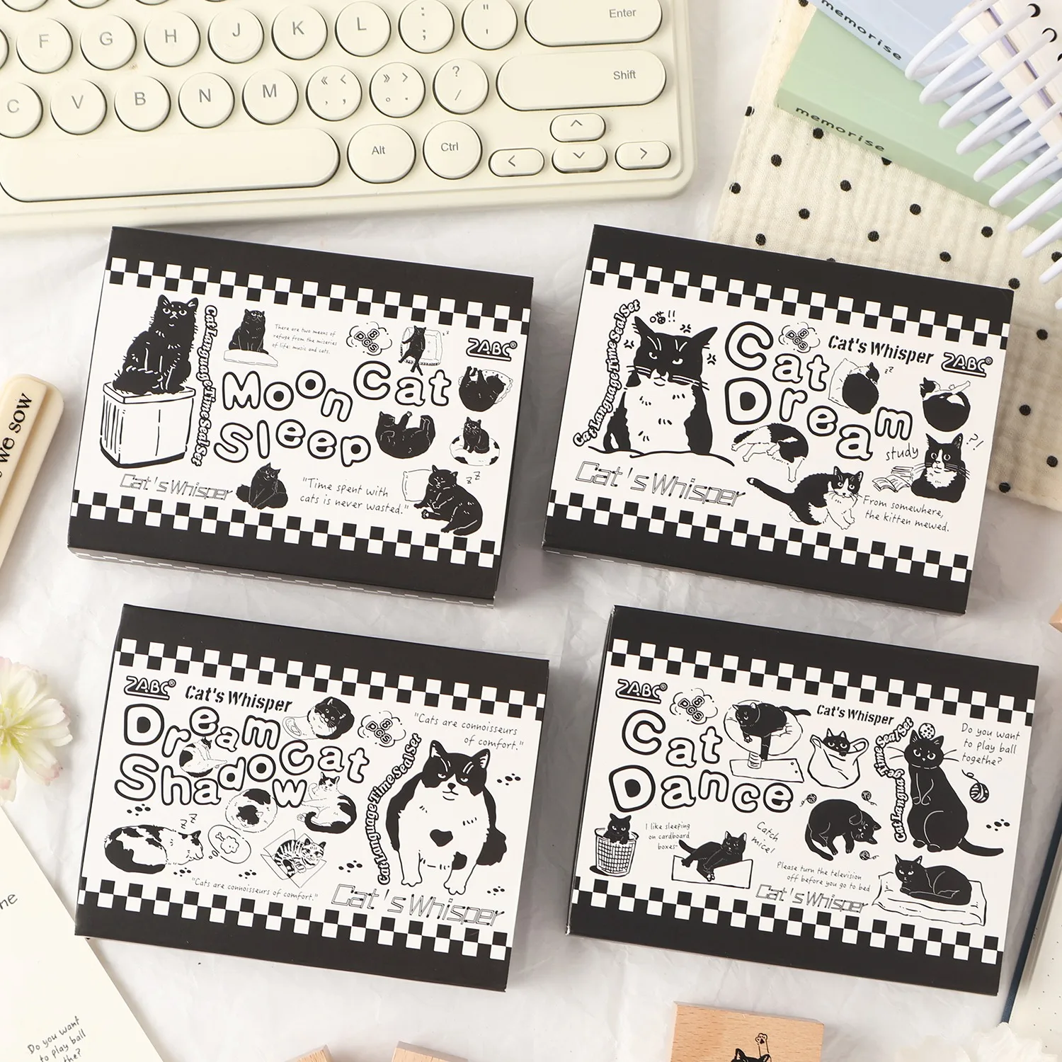 لتقوم بها بنفسك القط طوابع مجموعة لسكرابوكينغ لطيف الحرف اليدوية ختم الخشب ختم غير المرغوب فيه مجلة ديكو لوازم الحرفية لصنع البطاقات #6