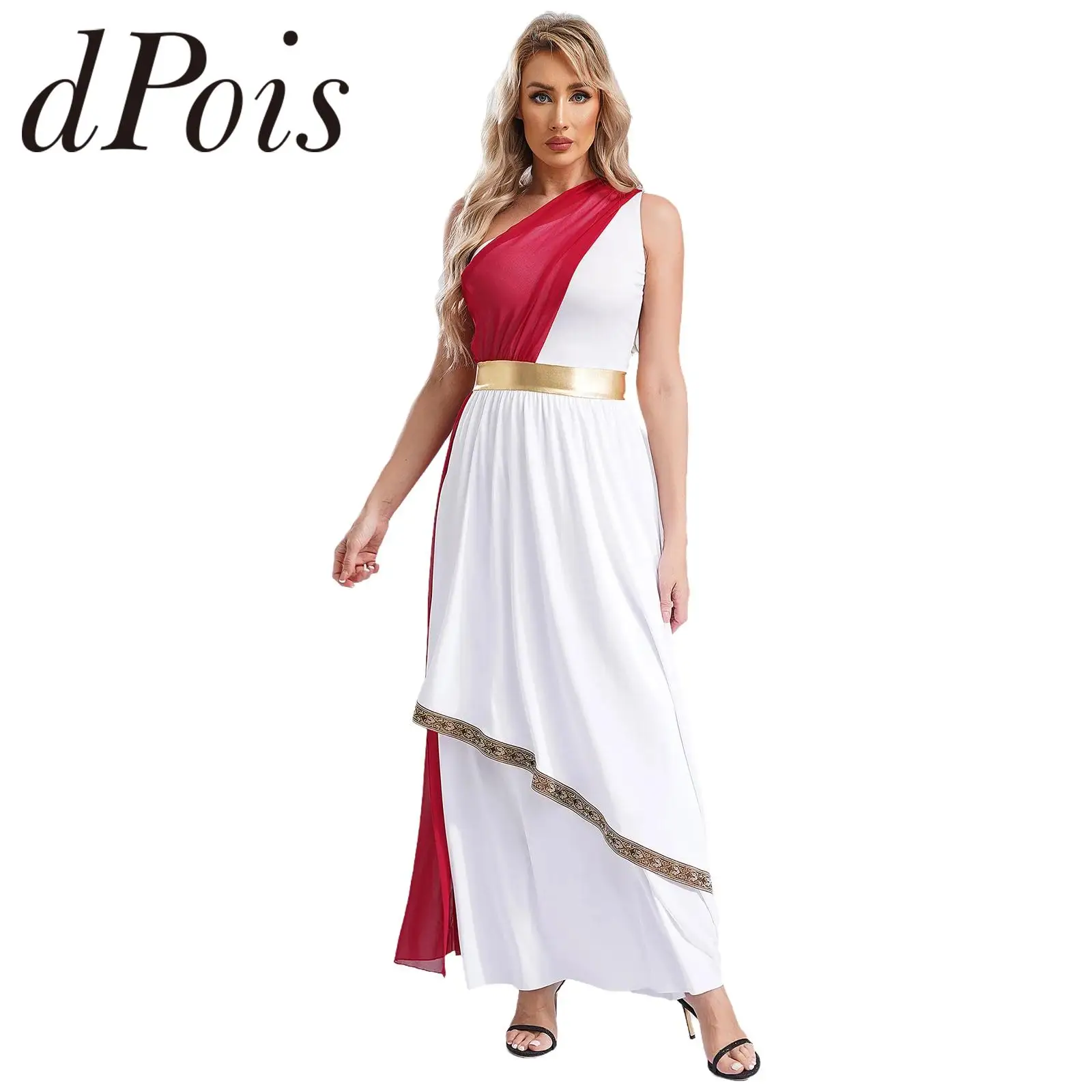 Women Ancient Greek Princess Dress Goddesses Gown Queen Toga Costume for Performance Dress Carnival Party Deity Chiffon Robe