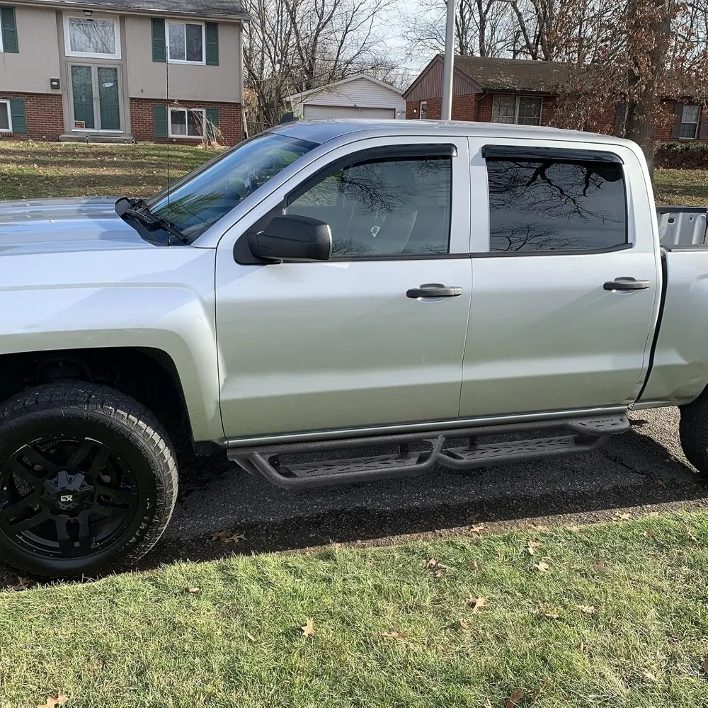 Bed Access Running Boards Compatible with 2019-2025 Chevy Silverado/GMC Sierra 1500 Crew Cab, 20-25 Silverado/Sierra 2500HD 3500