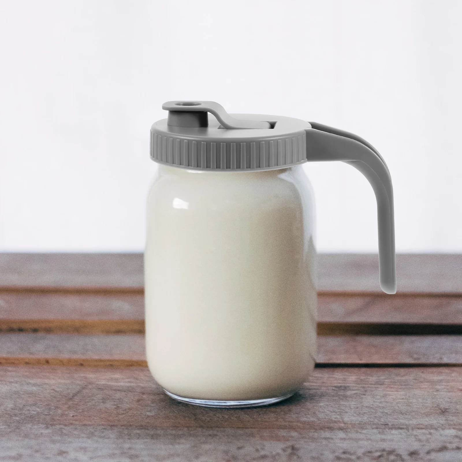 

Mason Jar Lids Protective Pour Replacement Sealing Storage For Cold Drink Cup Bottle With Handle Handheld Easy Open