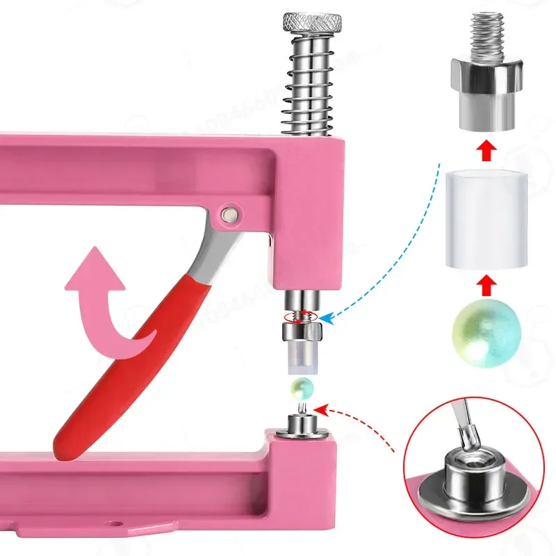 Manual Beading Machine Set Non-Porous Bead Claw Nail Portable Hand-Pressed DIY Pearl Inlay Tool Household Craft Kit