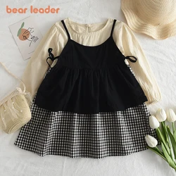 Bear Leader Baby Creeper 2025 Spring and Autumn New Round Neck Long Sleeve Romper Creeper Casual Baby Clothing Girl Dress