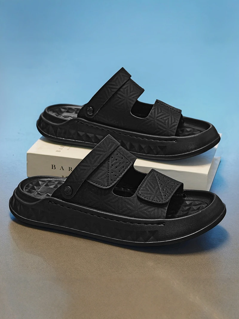 

Men's Summer Casual Thick Bottom Anti-slip Wear-resistant Breathable Soft Bottom Beach Slippers Driving Two-use Comfortable S...