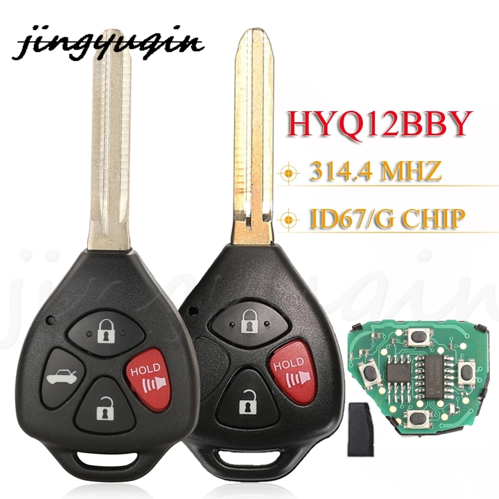 

jingyuqin 3/4 Buttons new Remote Car Key 314.4MHZ ID67 G Chip HYQ12BBY For Toyota Camry Avalon Corolla Matrix RAV4 Yaris Venza