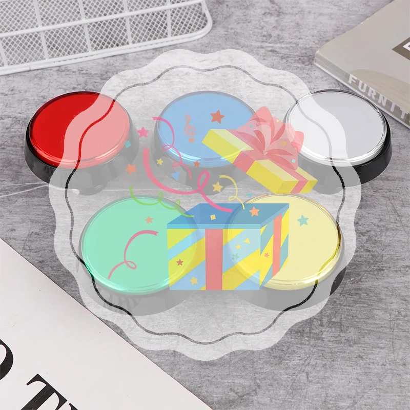 Arcade Button 60MM DC 12V LED Large Round Button 5 Color Micro Switch Button Auto Reset Button For Arcade Cabinet