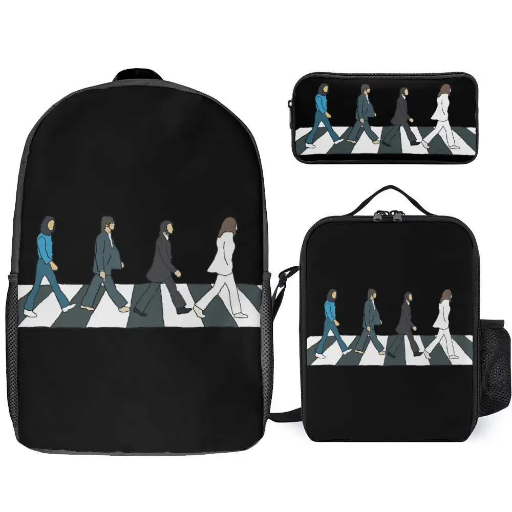 

Guitarist Casual The Beatle Handsome Excellent Musician 3 Secure Cosy Lunch Tote 3 in 1 Set 17 Inch Backpack Lunch Bag Pen Bag P