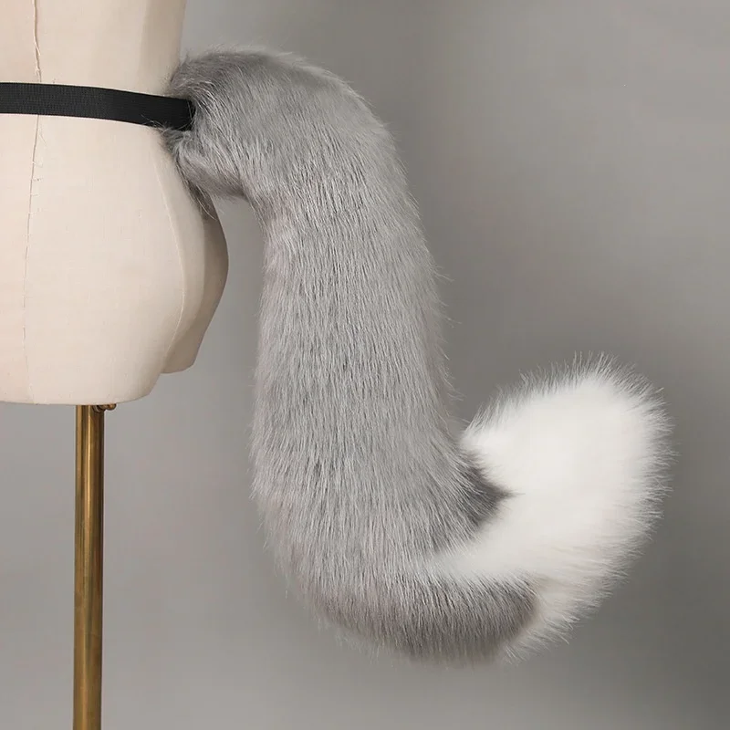 IMU 6 Styles Halloween Furry Animal Big Dog Tail Comic-Con Cartoon Universal Cosplay Props Plush Simulation Animal Fox Tail 70cm