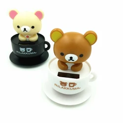 New Cute Rilakkuma Korilakkuma Bear Cup PVC Figure Dolls Toys For Girls Kids Car Decoration 7CM