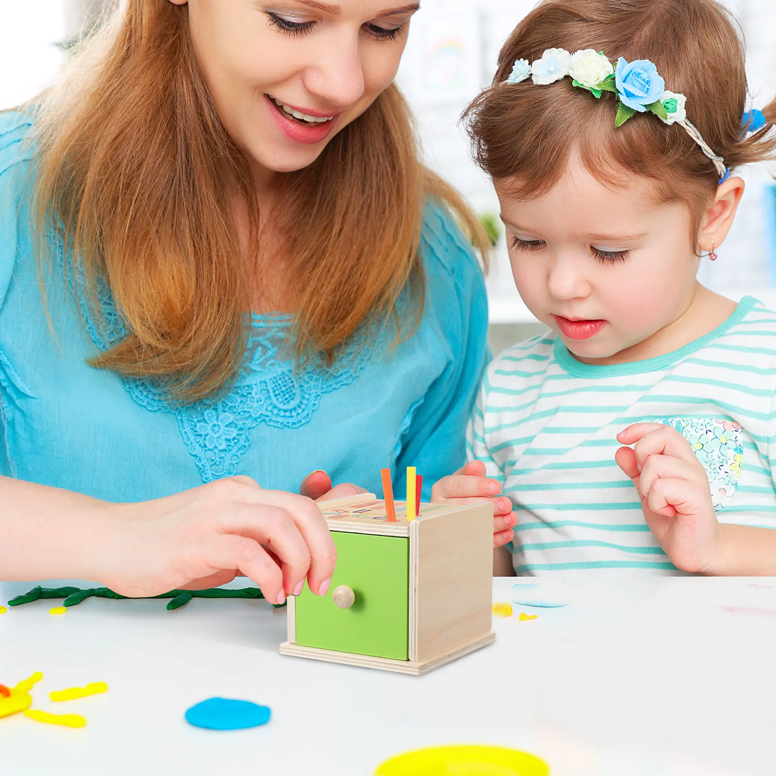 ของเล่นจับคู่รูปทรง มอนเตสซอรี่ เกมไม้เรียงลำดับ ชุดมหาสมุทร