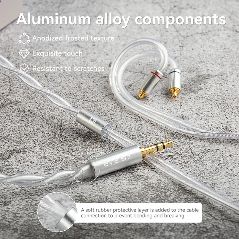 KBEAR Glint High Purity OFC Silver-plated Cable Litz structure Single strand with 54 cores 5N OFC Silver-plated Upgrade cable