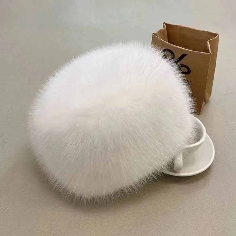موضة الدافئة رقيق الفراء قبعة بحافة يندبروف يوم ثلجي بنما غطاء تغليف غطاء رأس سدادات حماية الأذن قبعة الشتاء هدايا عيد الميلاد #2