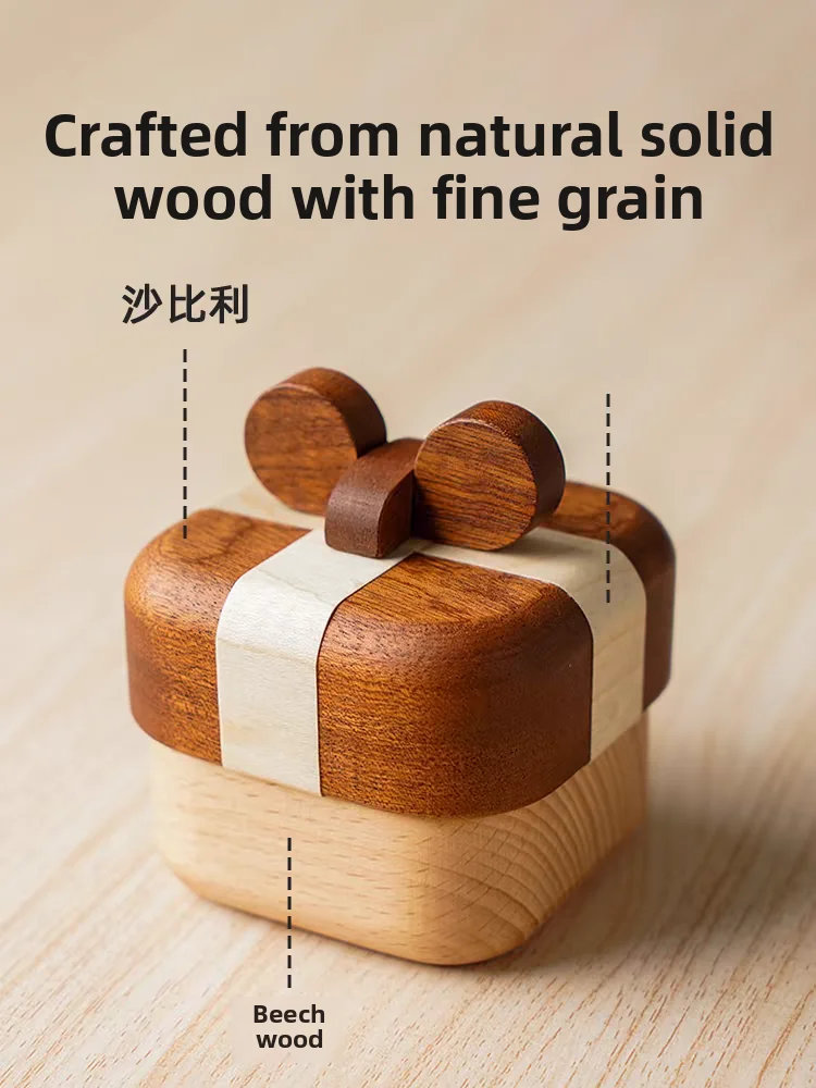 

Elegant Wooden Jewelry Box Ring Storage Box High-End Gift Box Creative Style Chinese Origin Premium Quality Accessory Case
