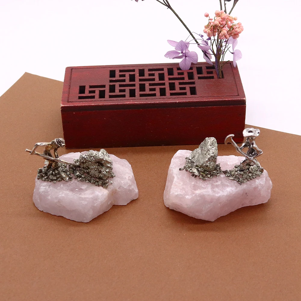 

Amethyst Fortune-attracting Ornament Miner-shaped Interesting Stone Specimen Craft Light Luxury Natural Crystal Raw Stone Gifts