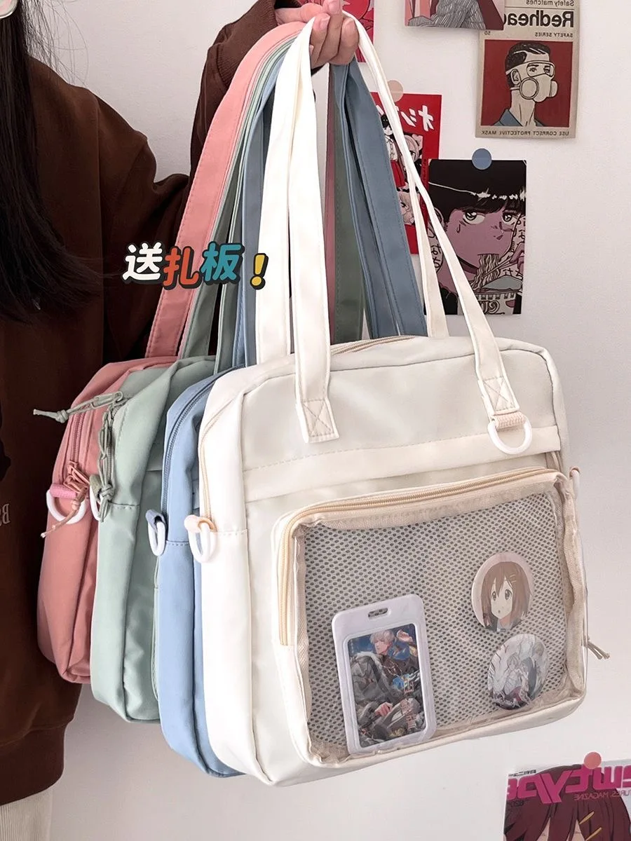 Borsa JK per scuola superiore giapponese donna Kawaii Itabag con badge borsa a tracolla per piatto espositore borse e borsette da donna Ita Bag Bolso