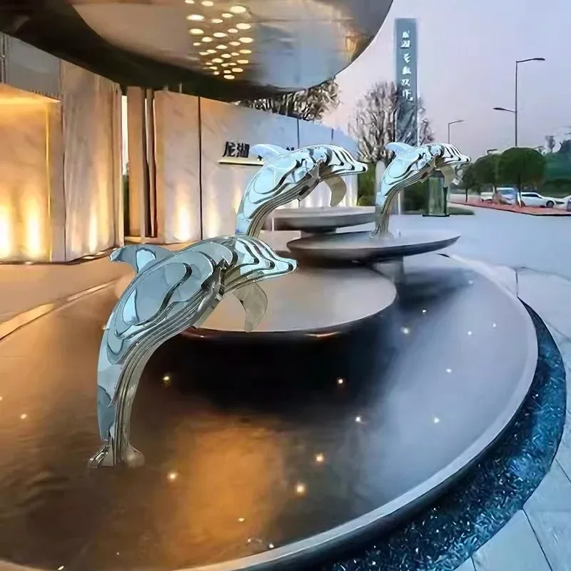 Outdoor swimming pool landscape stainless steel simulation animal decorative sculpture