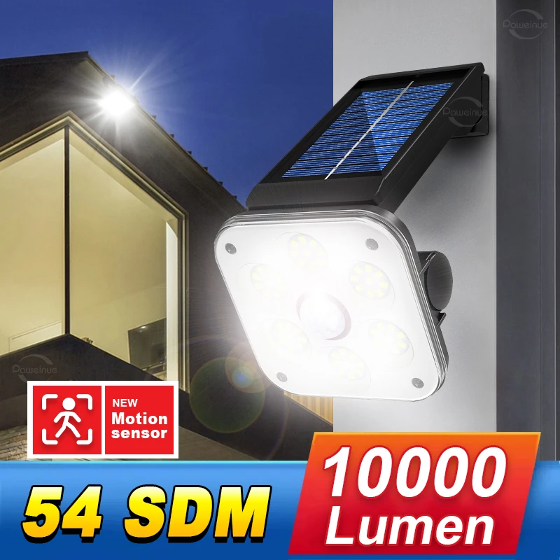 9900 Lumen Ultra High Power LED Solar Light Motion Sensor External Solar Light High Lumen Waterproof Wall Light Porch Light