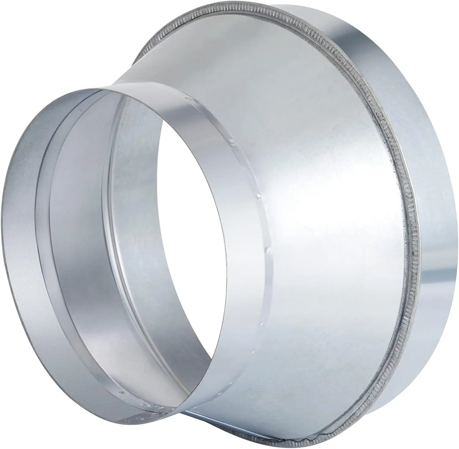 

8 to 6 Inch Round Galvanized Steel Air Duct Reducer Connector for Kitchen Bathroom Ventilation