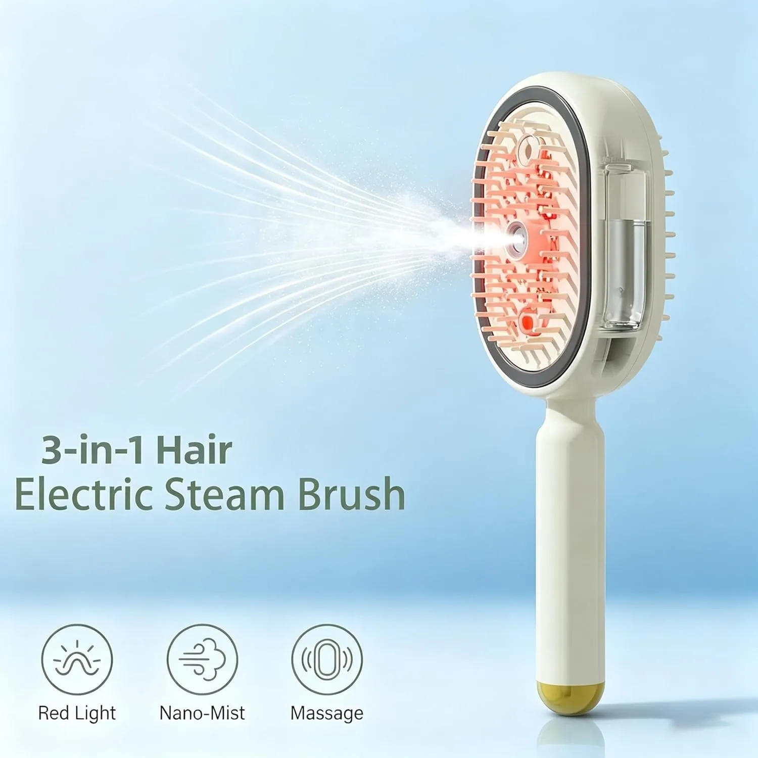 2026 3 in 1 Electric Spray Air Comb Airbag Massage Essential Oil Atomized Hair Brush Anti-static Salon Fluffy Modeling