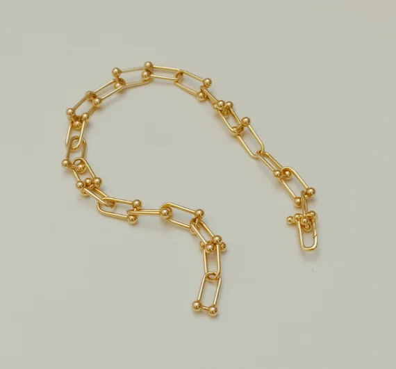 18k karat gold chains bracelet u shape bracelets 17cm  au750 jewelry