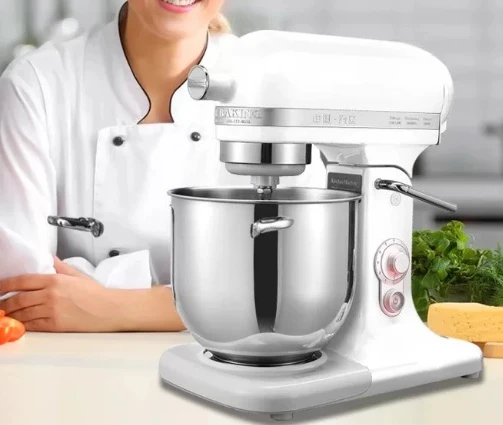 Home Kitchen 7 Liter Stainless Steel Mixing Bowl Dough Mixer Baking Supplier Commercial Food Mixer