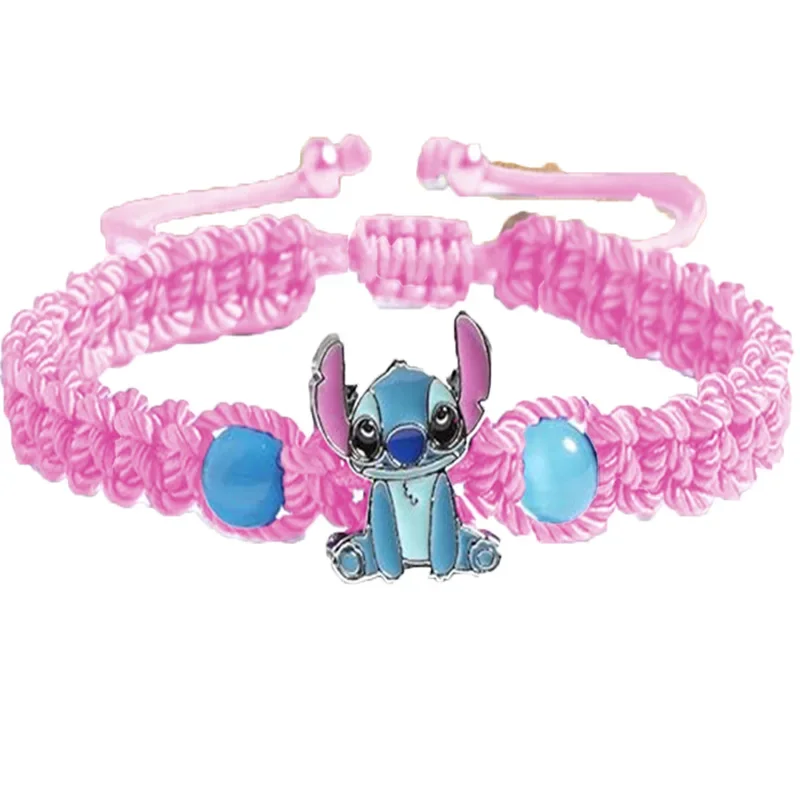 2024 New Disney Stitch bracciale ragazze Anime Cartoon Fashion Cute corda intrecciata regolabile gioielli creativi donne regali di natale