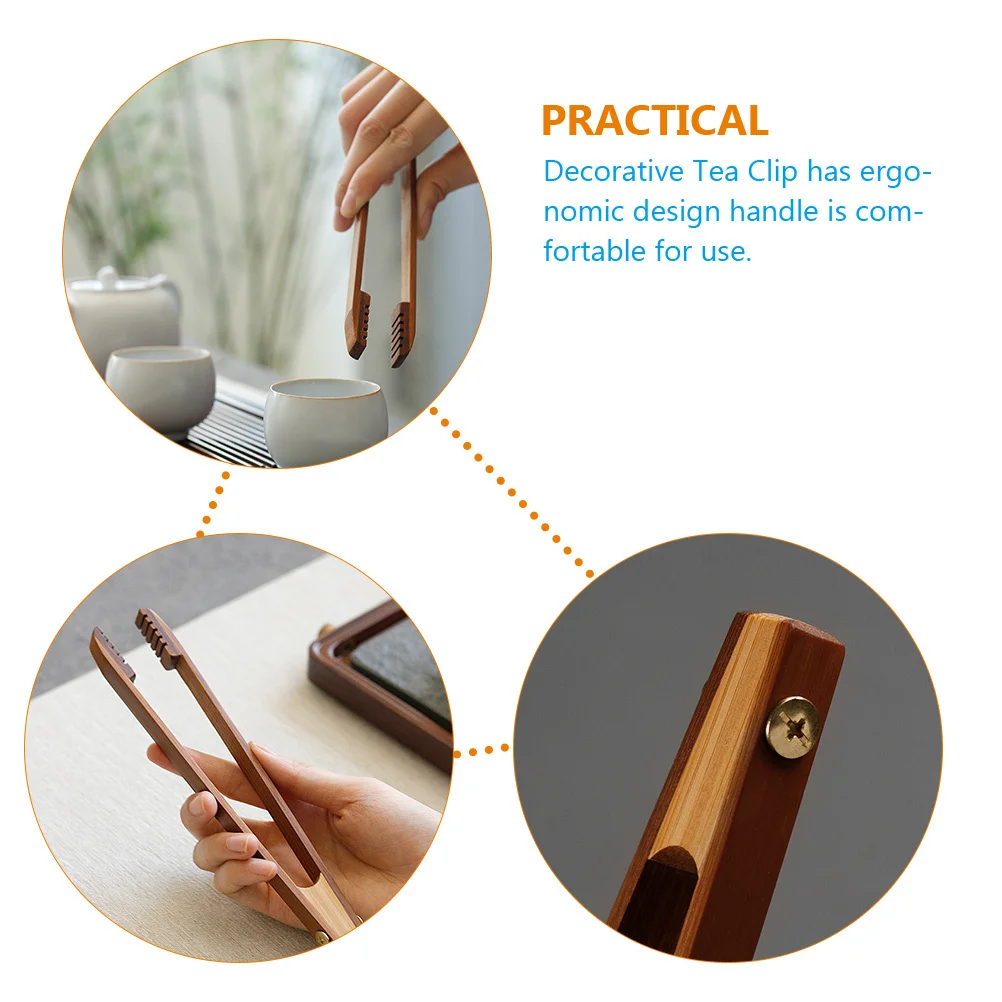 

Non-Slip Home Tea Clip Bamboo Food Clamp Decorative Kitchen Serving Cup Clip Anti-Scald Bakery Clamp for Kung Fu Tea
