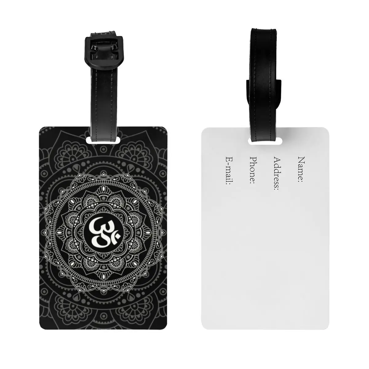 Om Mandala Luggage Tag Buddhism Aum Yoga Meditation Suitcase Baggage Privacy Cover ID Label