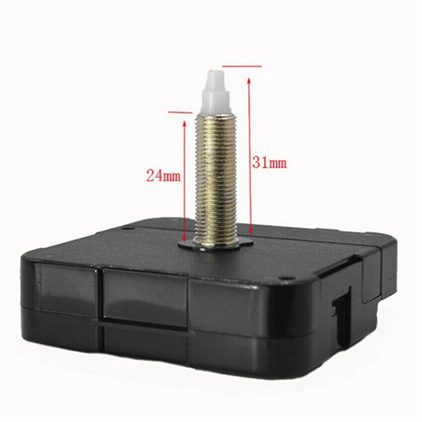 AB47-2Set 31MM Long Shaft Quartz Clock Movement Mechanism DIY Clock Mechanism Repair Kit Mechanism Replacement Parts (Black)