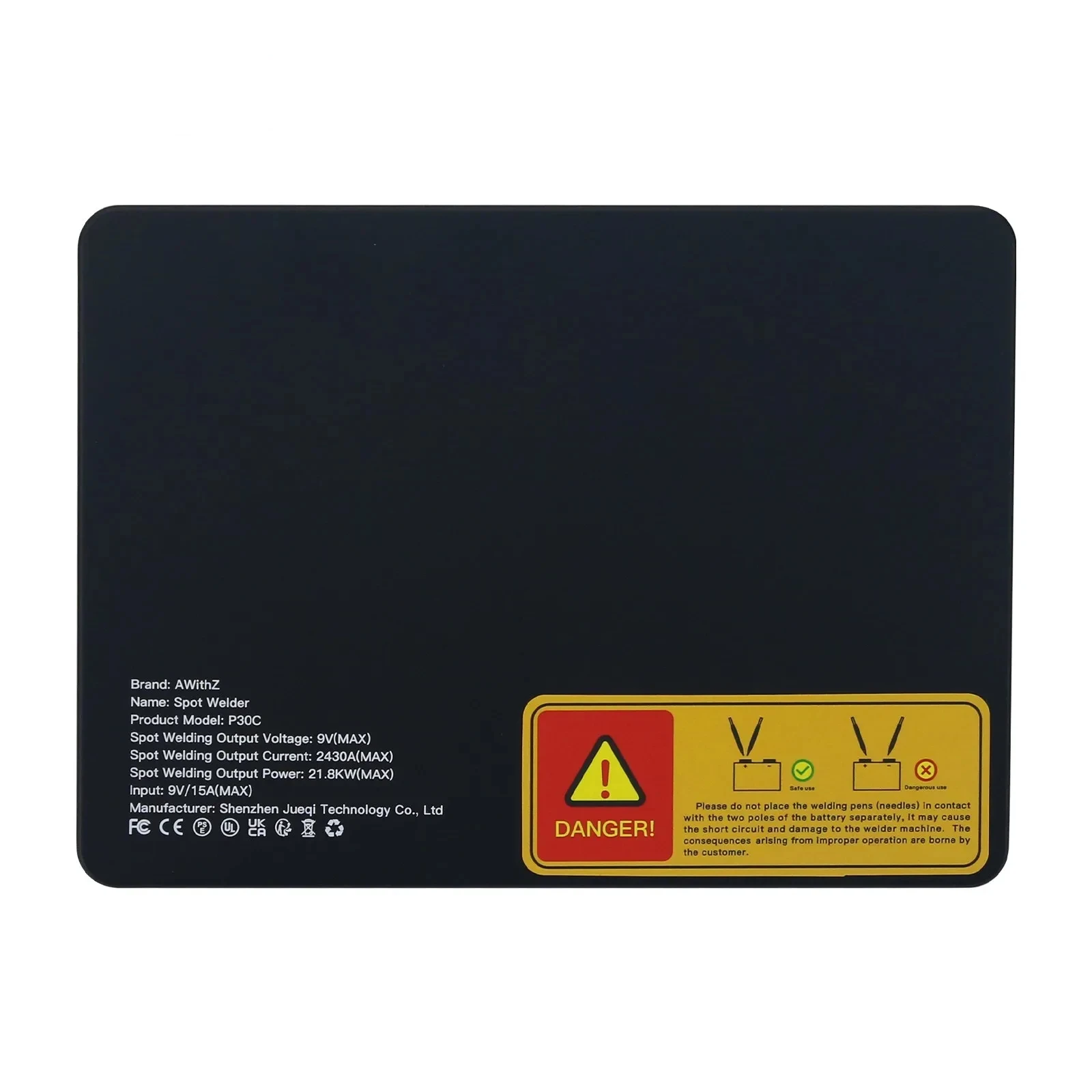 Soldador por puntos profesional de 21,8 kW AWithZ P30C, carcasa de plástico, ligero para soldadura de baterías de litio 18650