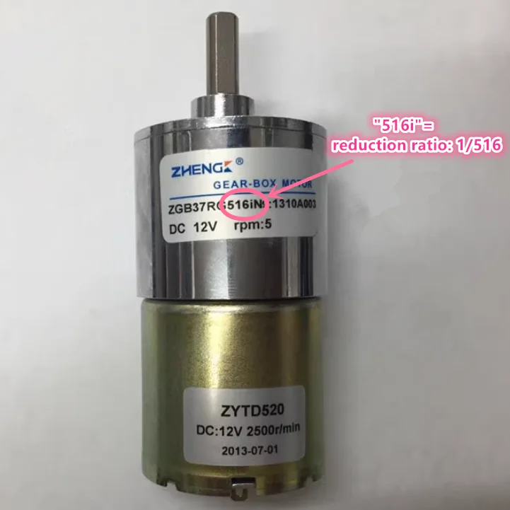 とも Novo motor de eixo excêntrico ZHENGKE ZGB37RG 12V 24V ZYTD520