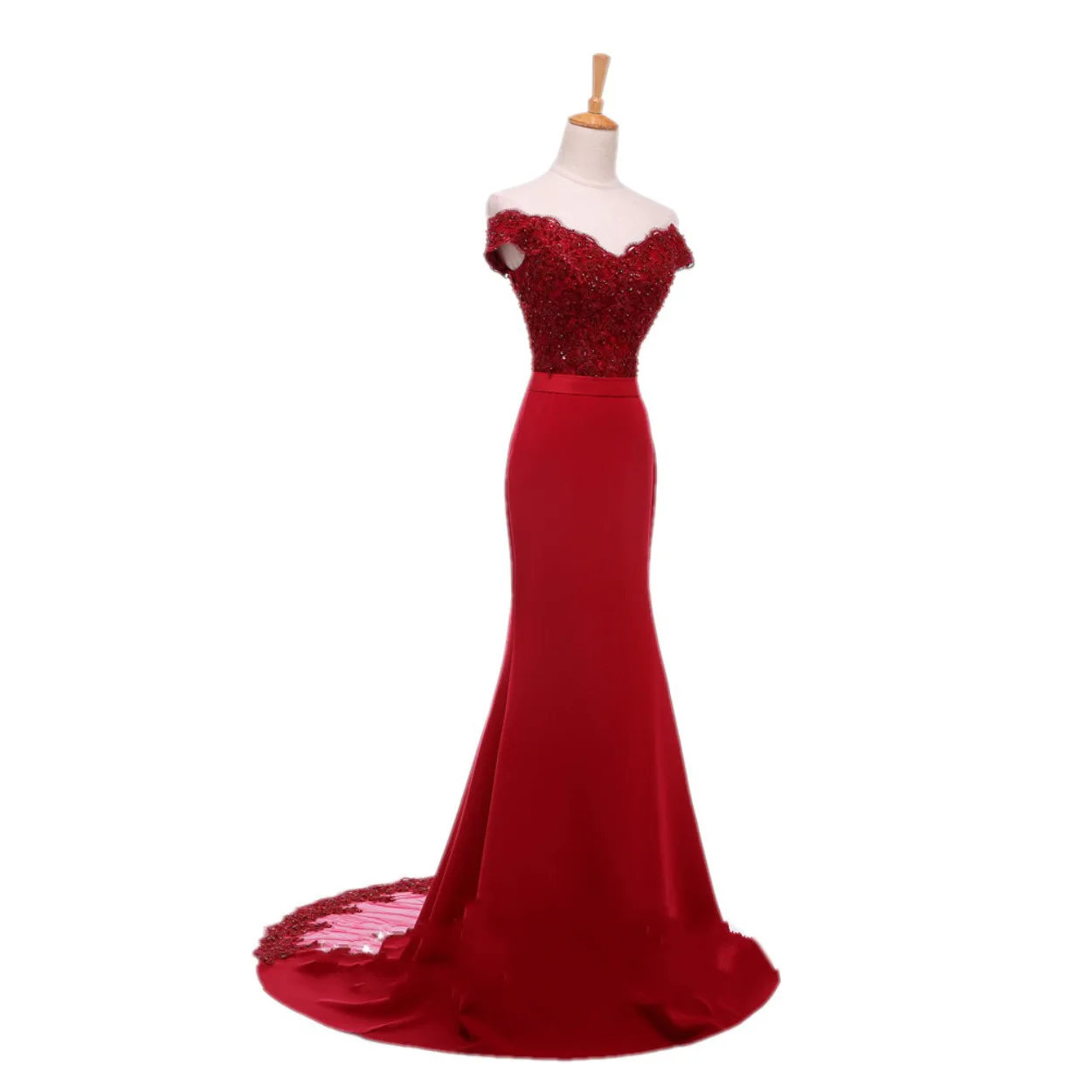 Customized Mermaid Bridesmaid Dresses Off Shoulder Court Train Women Wedding Party Evening Gowns robes de soirée Abendkleider image 2