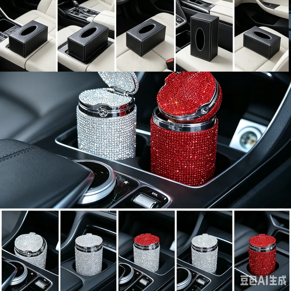 Universal Car For Girls Lady Cute Mini Diamond Ashtray Portable Light Multi Purpose Car Resin Metal Mini Ashtray Holder