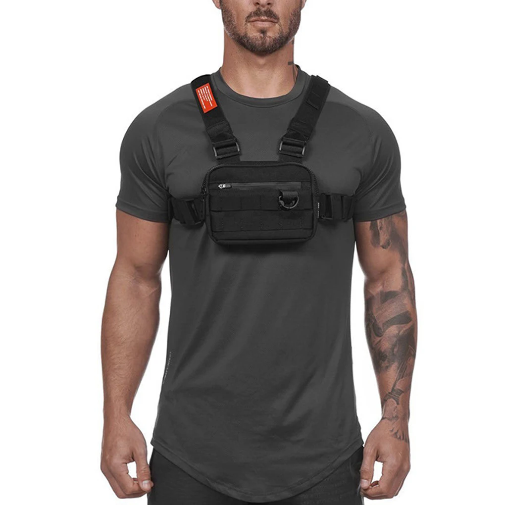 Functional And Lightweight Tactical Bag - Secure Chest Bag For Outdoor Activities Multifunctional Chest Big Bag Black