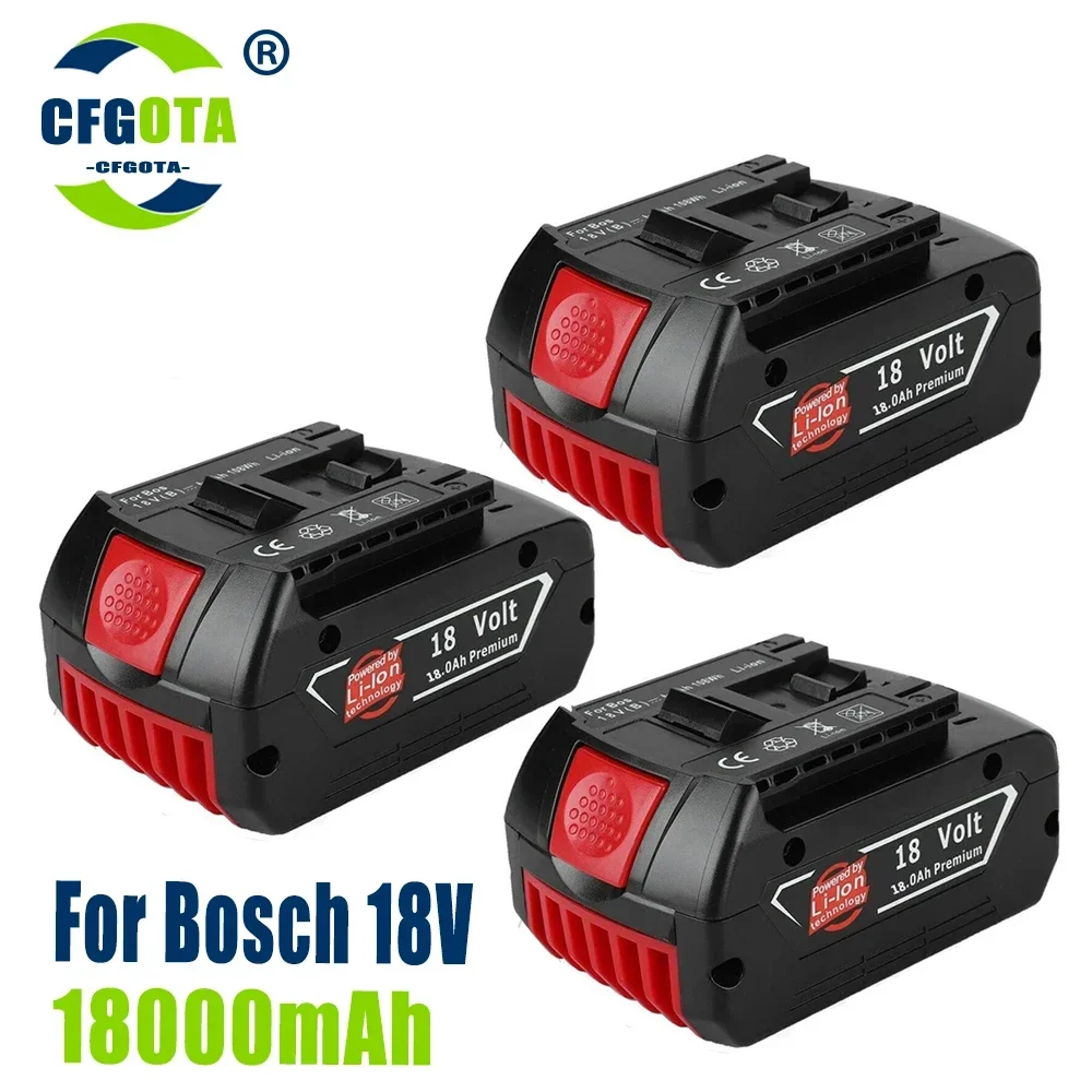 

100% Original 18V 18.0A Lithium Ion Rechargeable Battery for Bosch 18000mah Spare Power Tools Portable Replacement Indicator